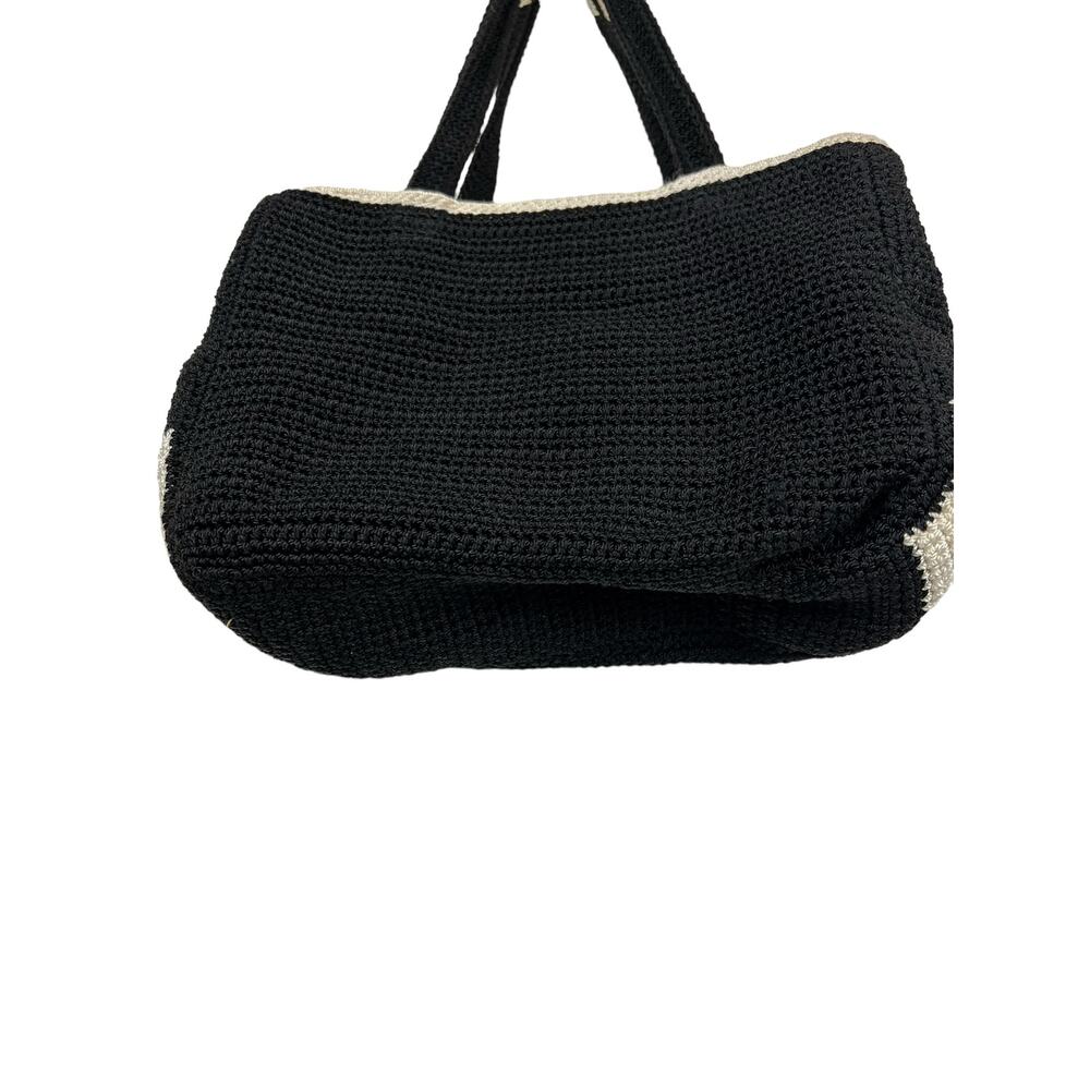 The Sak Crochet Black White Purse Handbag Woven Casual Boho Retro Knit Y2K 90s - Picture 11 of 11